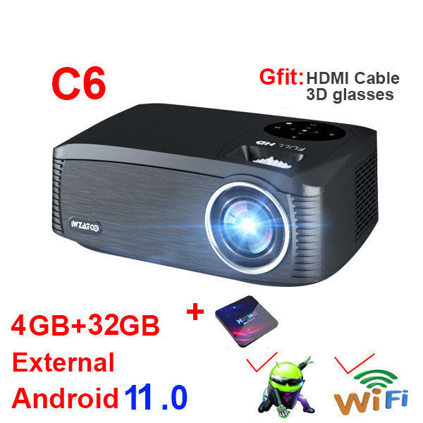 Smart Android HD 1080P 4K-Support Home & School Projector | 7000 Lumens | 80"–300"