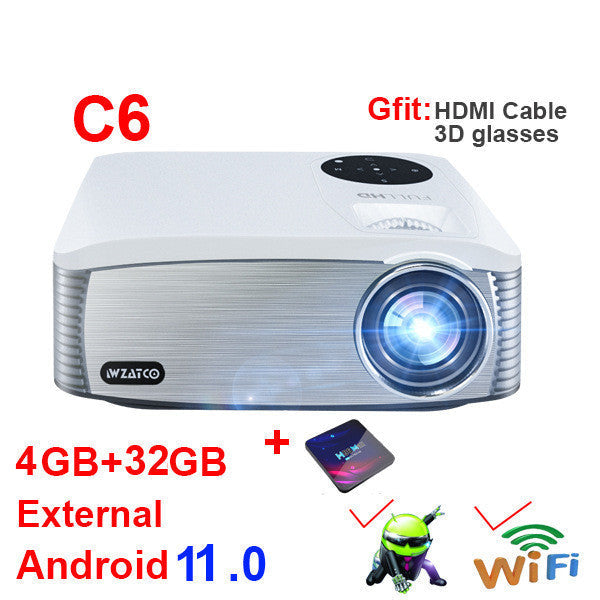 Smart Android HD 1080P 4K-Support Home & School Projector | 7000 Lumens | 80"–300"