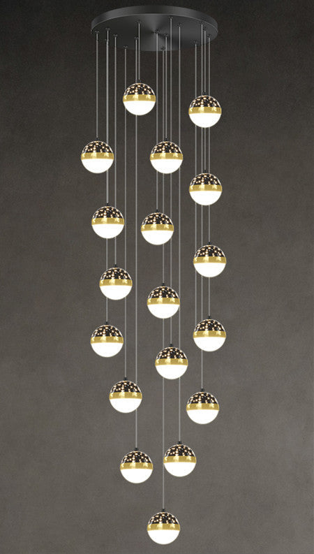 Nordic Minimalist Staircase Chandelier | Multi-Head LED Pendant Light