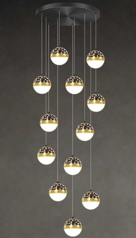 Nordic Minimalist Staircase Chandelier | Multi-Head LED Pendant Light