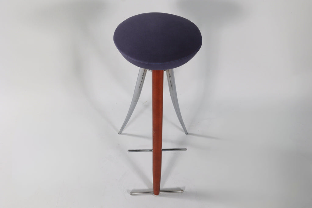 Set of 3 Modernist Vintage Bar Stools | 30" Seat Height | Round Seat | Contemporary Design