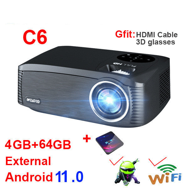 Smart Android HD 1080P 4K-Support Home & School Projector | 7000 Lumens | 80"–300"