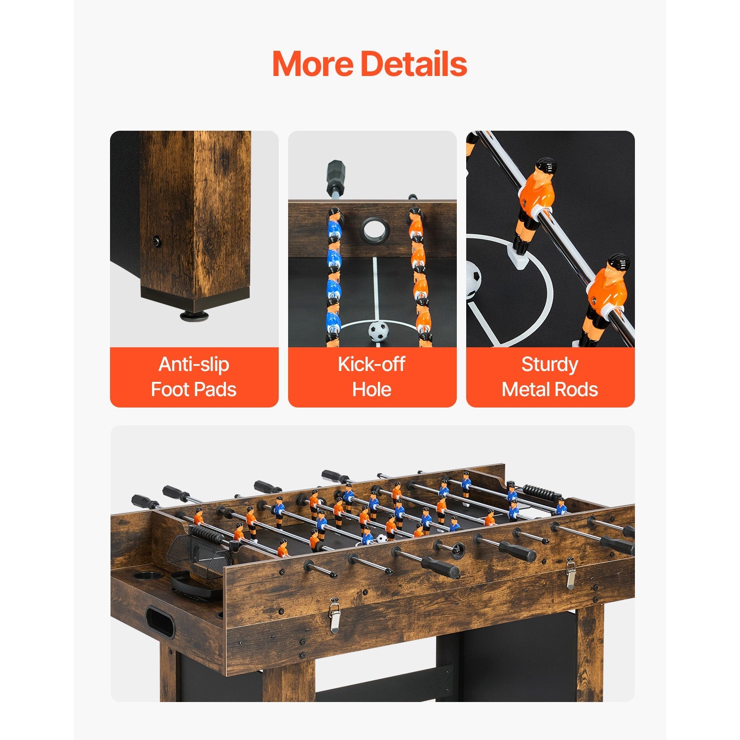 54" 3-in-1 Combo Game Table | Air Hockey, Foosball & Table Tennis | 12mm MDF