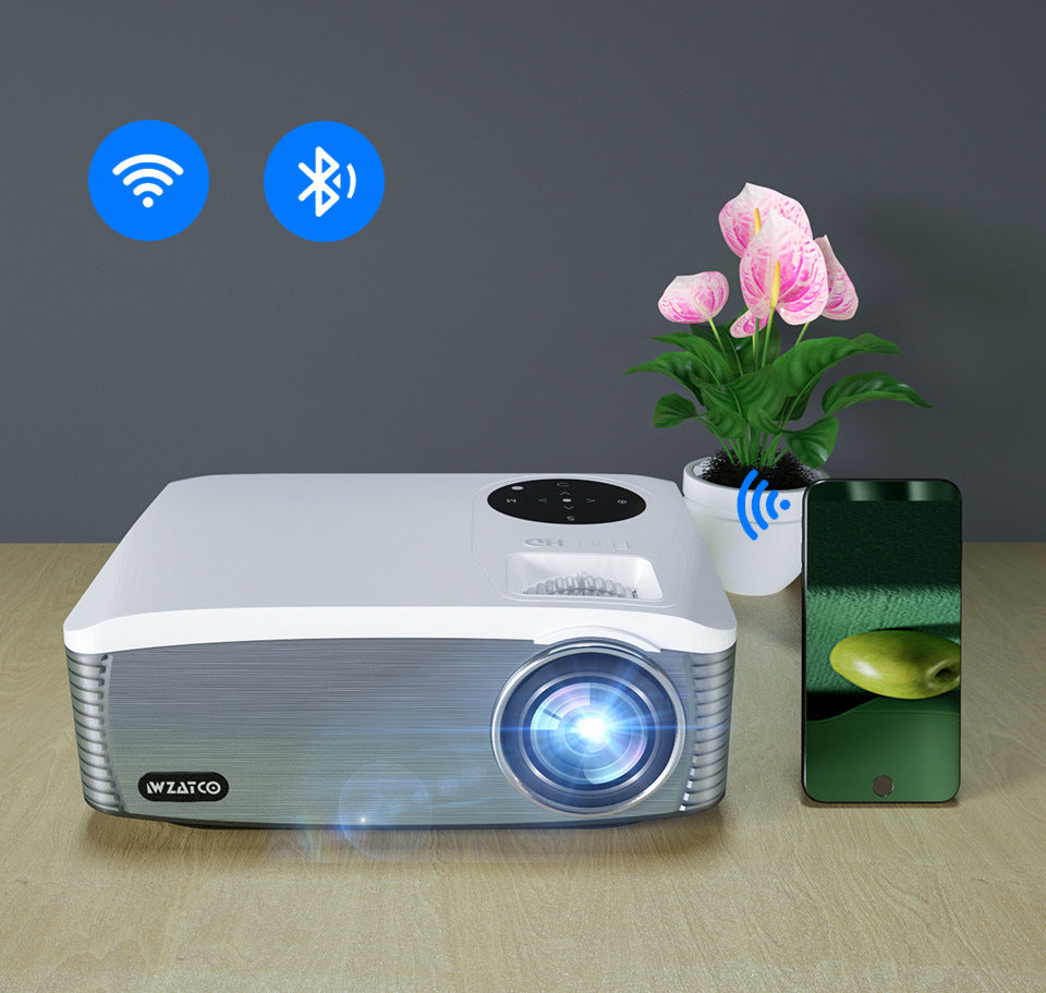 Smart Android HD 1080P 4K-Support Home & School Projector | 7000 Lumens | 80"–300" Display | Electric Focus | Ceiling Mount