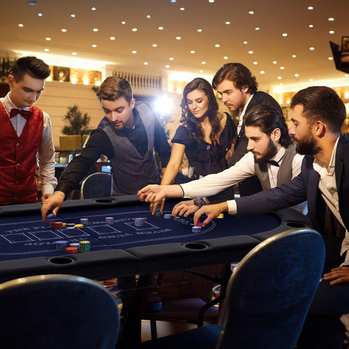 72" Foldable Oval Poker Table for 8 Players | PU Leather Armrests | Casino Felt Surface | Portable