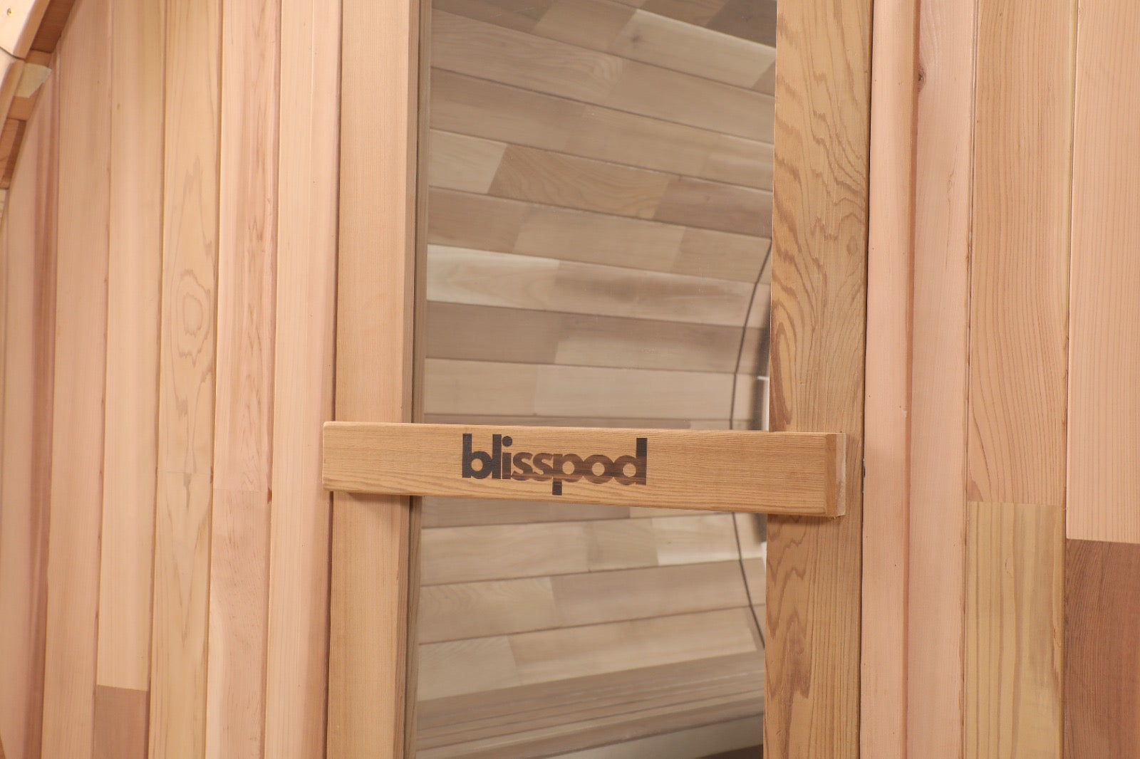 Canadian Red Cedar Barrel Sauna - Prague Model - 2-4 or 4-6 Person Outdoor Steam Sauna with Full Glass Back and Front Porch Seats