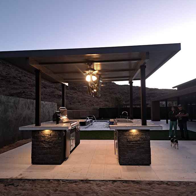 KoKoMo Big Island Outdoor Kitchen Grill Island | Dual 55" TV Mounts | Built-In BBQ Grill | Galvanized Steel Frame with Porcelain Countertop