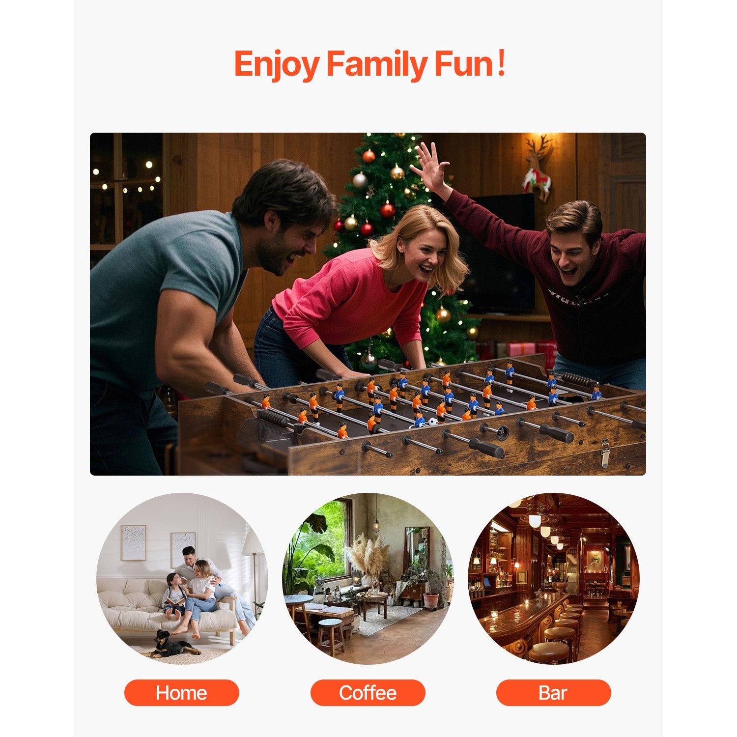 54" 3-in-1 Combo Game Table | Air Hockey, Foosball & Table Tennis | 12mm MDF