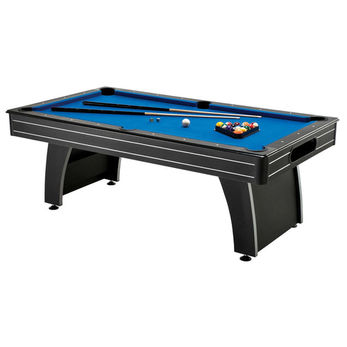 7 Ft Blue Top Pool Table | 18mm MDF Play Surface | Includes 2 Cues, Billiard Balls & Ball Return | Arcade-Style Design