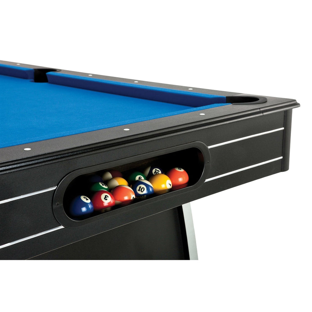 7 Ft Blue Top Pool Table | 18mm MDF Play Surface | Includes 2 Cues, Billiard Balls & Ball Return | Arcade-Style Design