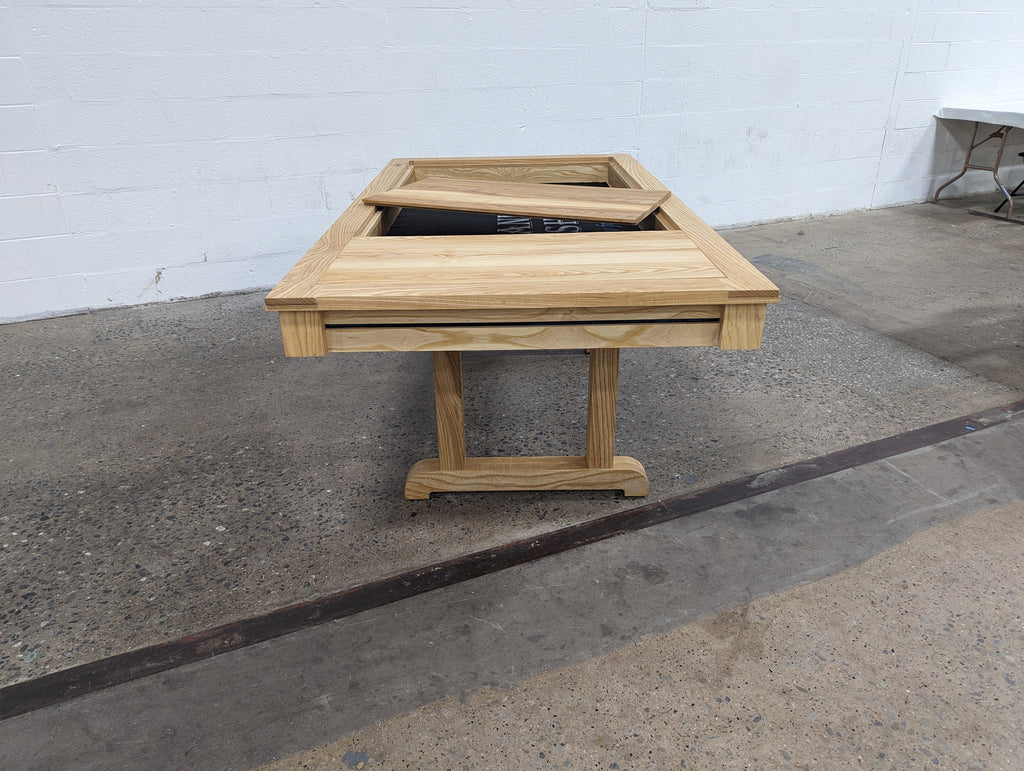 Solid Hardwood Gaming Table | 36" × 72" Recessed Play Area | 4 Removable Leaves | Custom Wood Options
