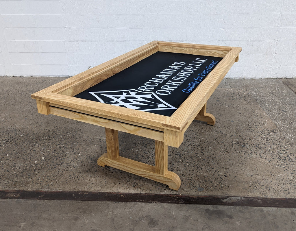 Solid Hardwood Gaming Table | 36" × 72" Recessed Play Area | 4 Removable Leaves | Custom Wood Options