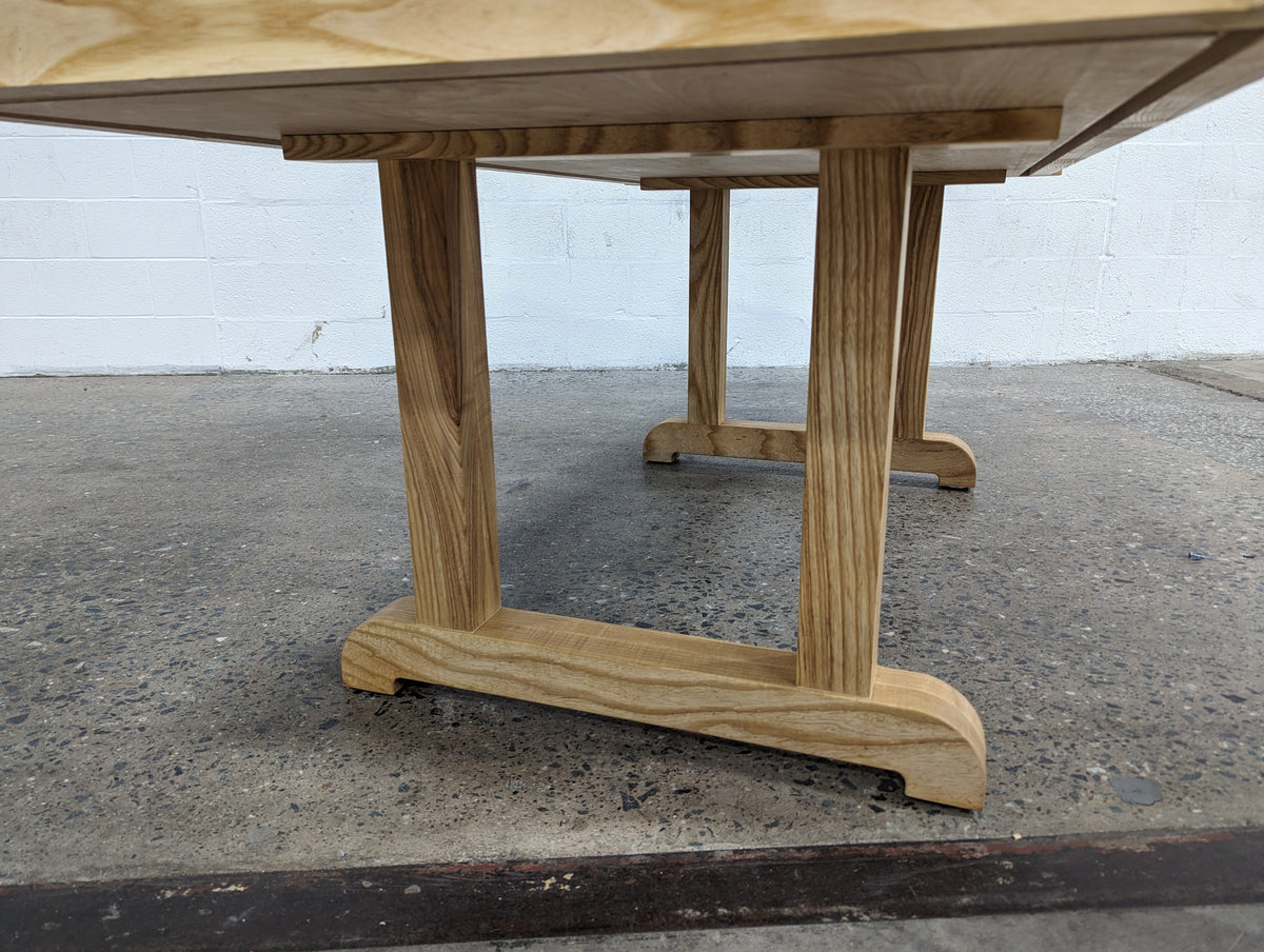 Solid Hardwood Gaming Table | 36" × 72" Recessed Play Area | 4 Removable Leaves | Custom Wood Options