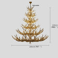 DecorBites Antler Deer Chandelier | Rustic Resin Hanging Lamp | LED Flush Mount for Living Room, Loft & Cabin Spaces