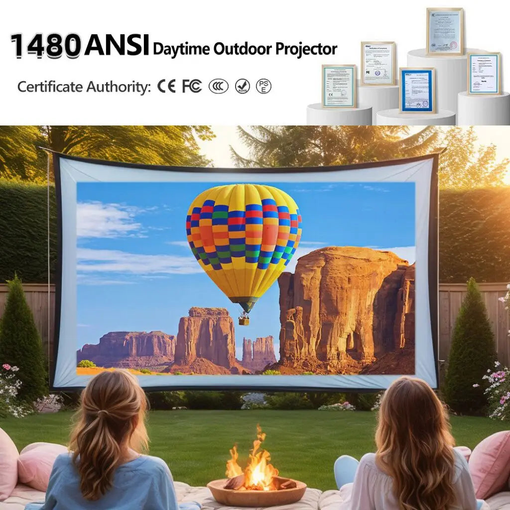 EUG A10+Q Native 1080p LCD Home Theater Projector | Auto Focus | Android | Wi-Fi 6 | Bluetooth | 1480 ANSI Lumens