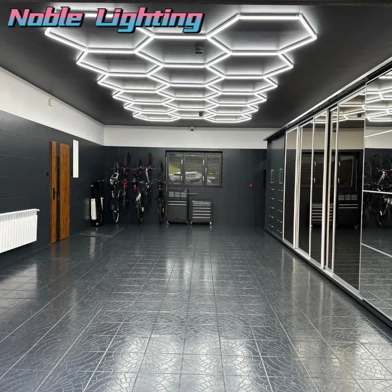 Hexagon LED Light Bar | Aluminum Housing Honeycomb Ceiling Lamp | Cool White 2000+ Lumens
