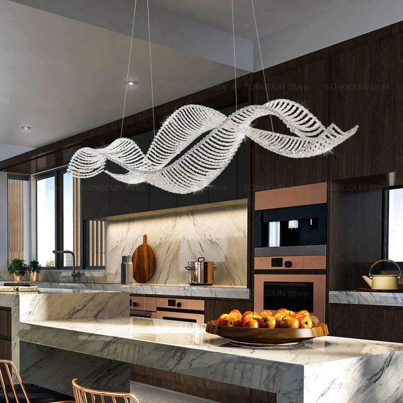 Crystal Chandelier Pendant Light | Modern New Classical Style | 10-Bulb LED | Polished Copper Finish