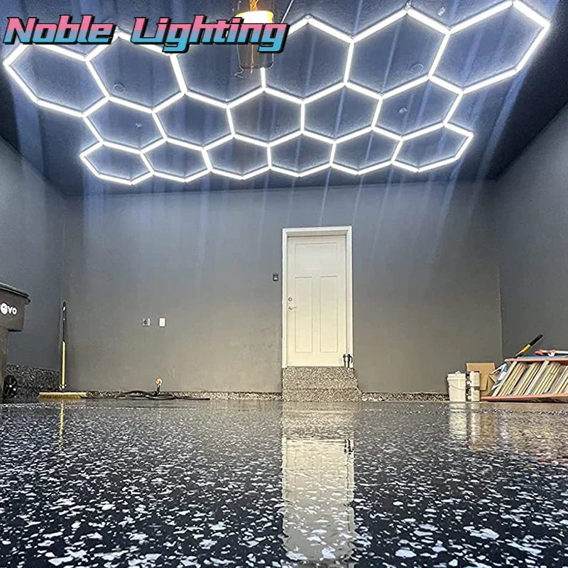 Hexagon LED Light Bar | Aluminum Housing Honeycomb Ceiling Lamp | Cool White 2000+ Lumens