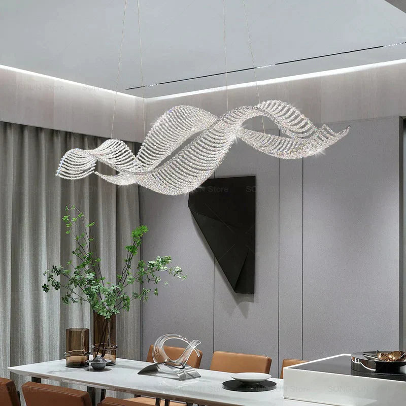 Crystal Chandelier Pendant Light | Modern New Classical Style | 10-Bulb LED | Polished Copper Finish