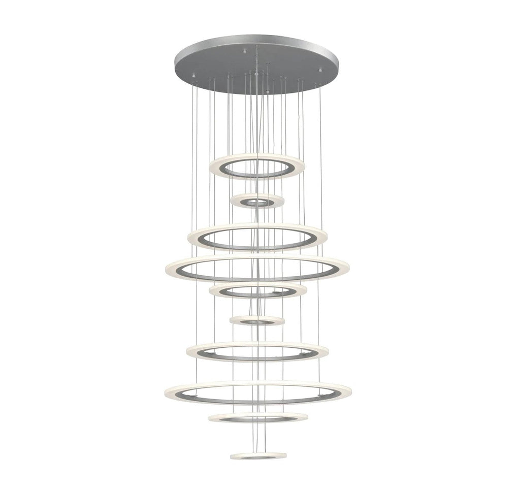 ET2 Saturn II LED 10-Light Multi-Light Pendant | Matte Silver & Matte White Glass