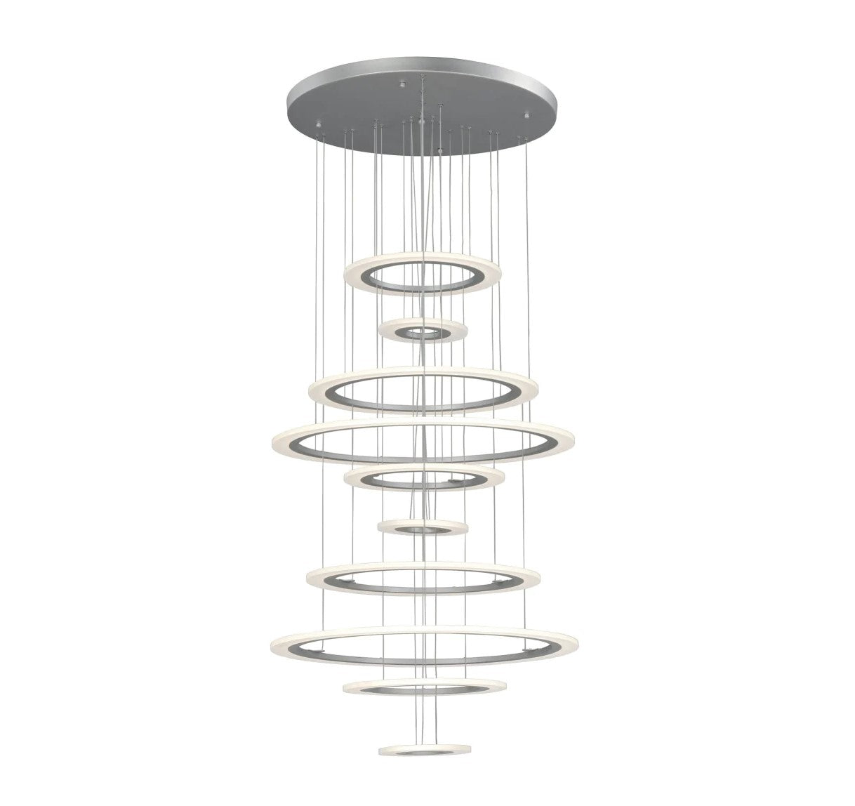 ET2 Saturn II LED 10-Light Multi-Light Pendant | Matte Silver & Matte White Glass