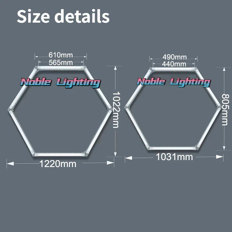 Hexagon LED Light Bar | Aluminum Housing Honeycomb Ceiling Lamp | Cool White 2000+ Lumens
