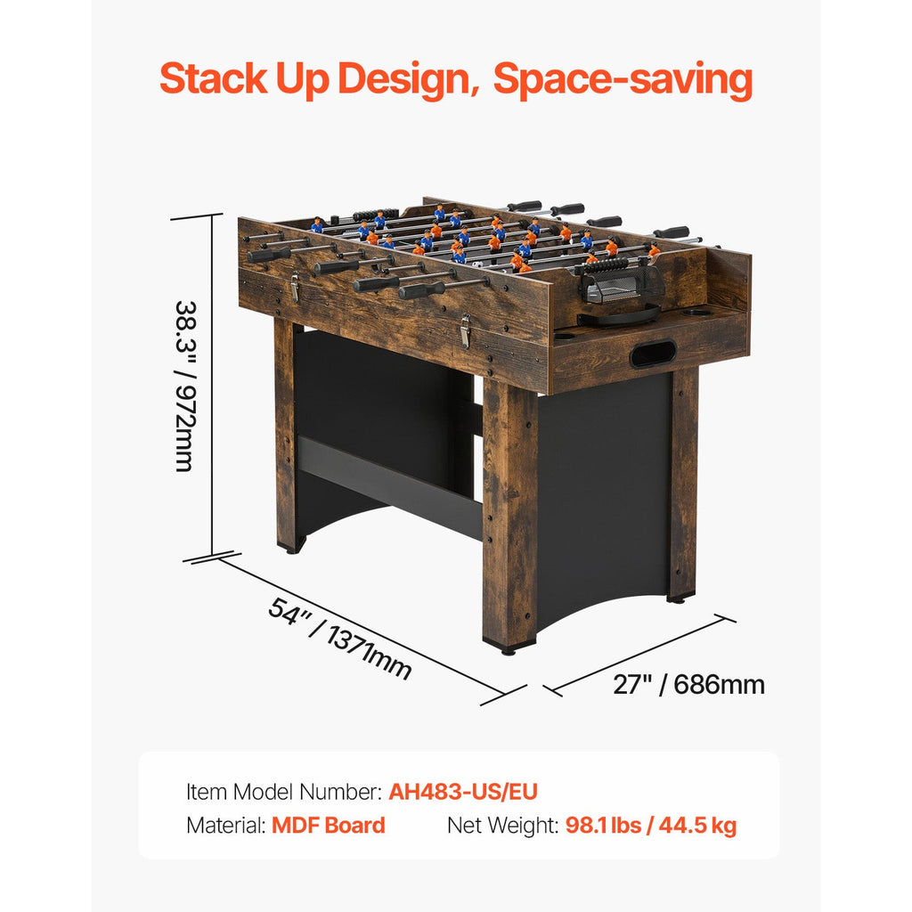 54" 3-in-1 Combo Game Table | Air Hockey, Foosball & Table Tennis | 12mm MDF