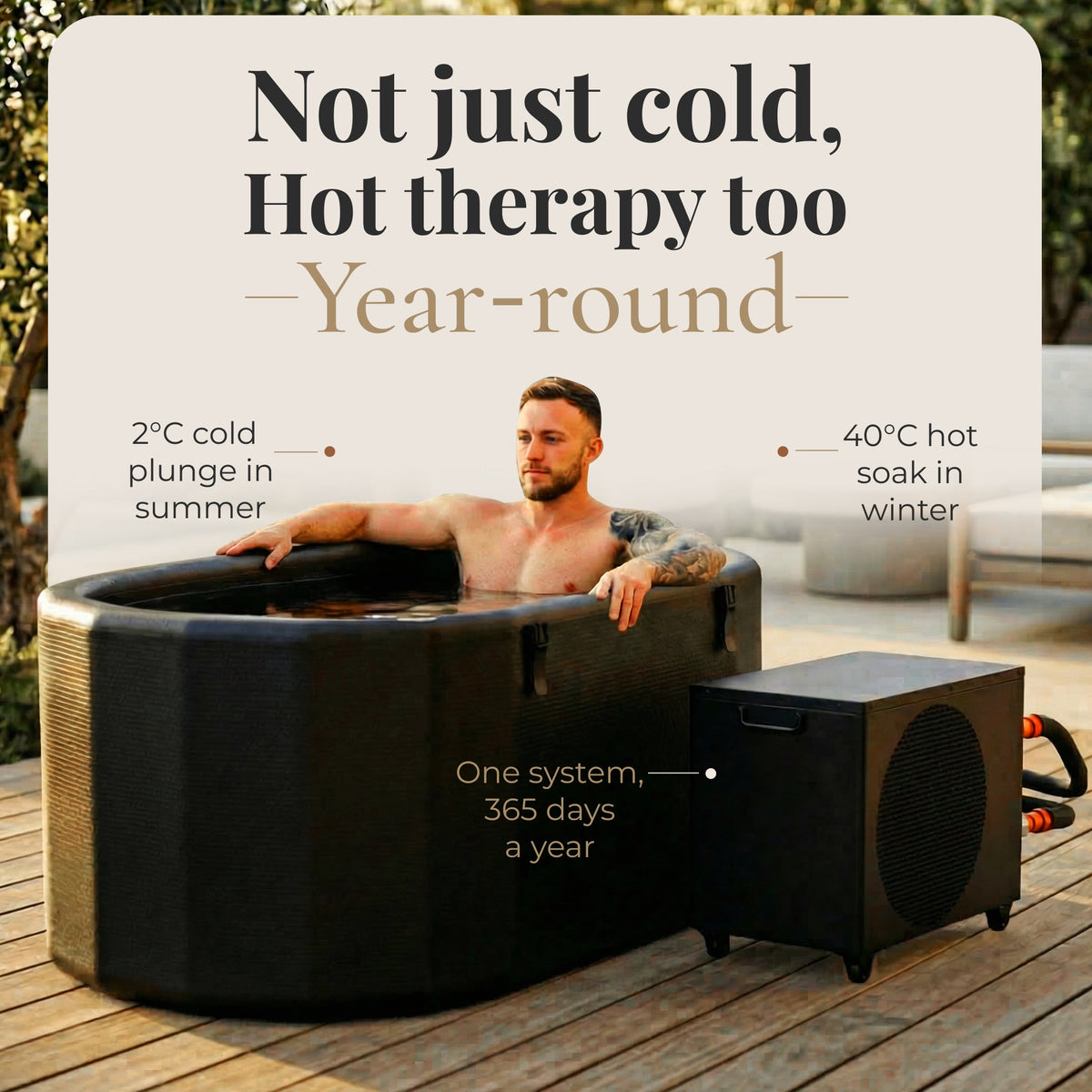 Nicebeam Cryo Pro Inflatable Cold Plunge Tub | XXL 216-Gallon Ice Bath System