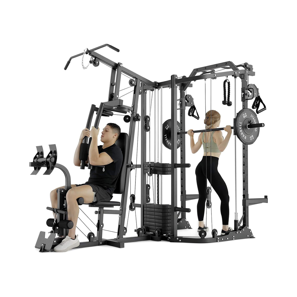 Rovix Dual Station Smith Machine with Cable Crossover Home Gym | Model SAK24079
