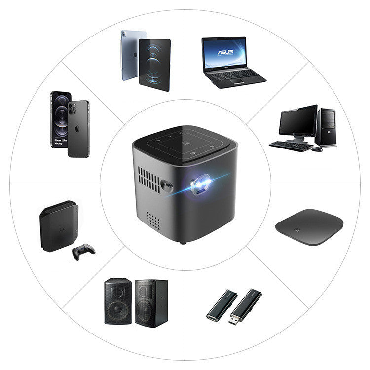 Mini Android Touch Projector for Home Use | 854x480 Resolution | Compact Design with Remote Control & HD Cable Included