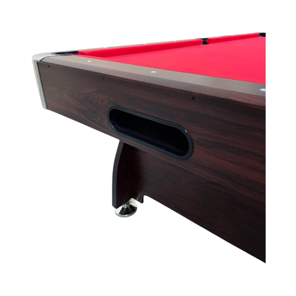 8 FT Pool Table with Automatic Ball Return | Red Felt | Accessories Kit Included (SAK76139)