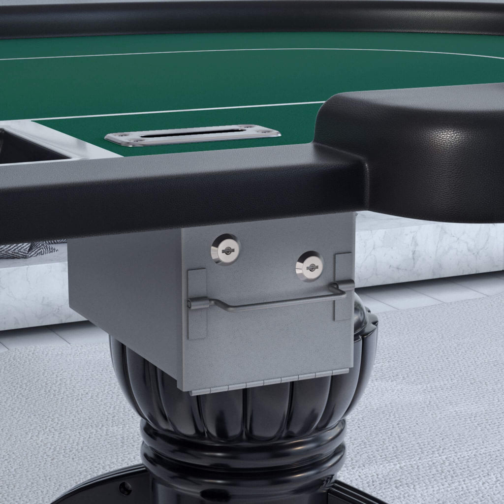 96-Inch Aura Oval Poker Table for 10 Players | Cup Holders, Chip Tray & Drop Box | SAK31045