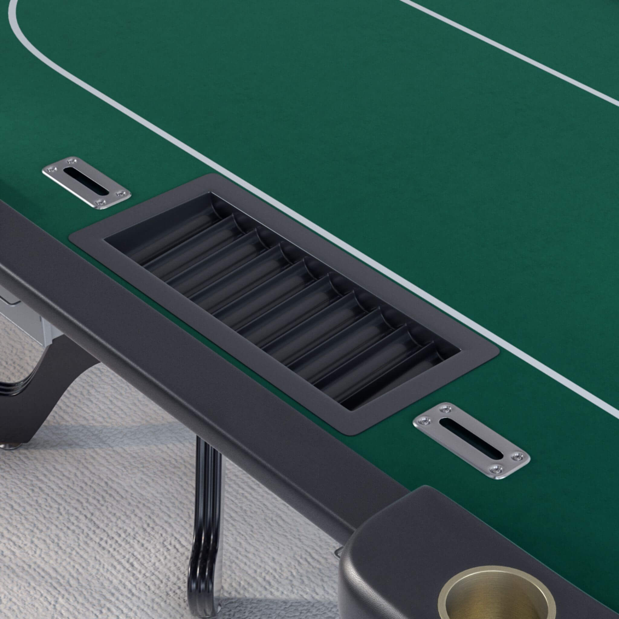 96-Inch Aura Oval Poker Table for 10 Players | Cup Holders, Chip Tray & Drop Box | SAK31045