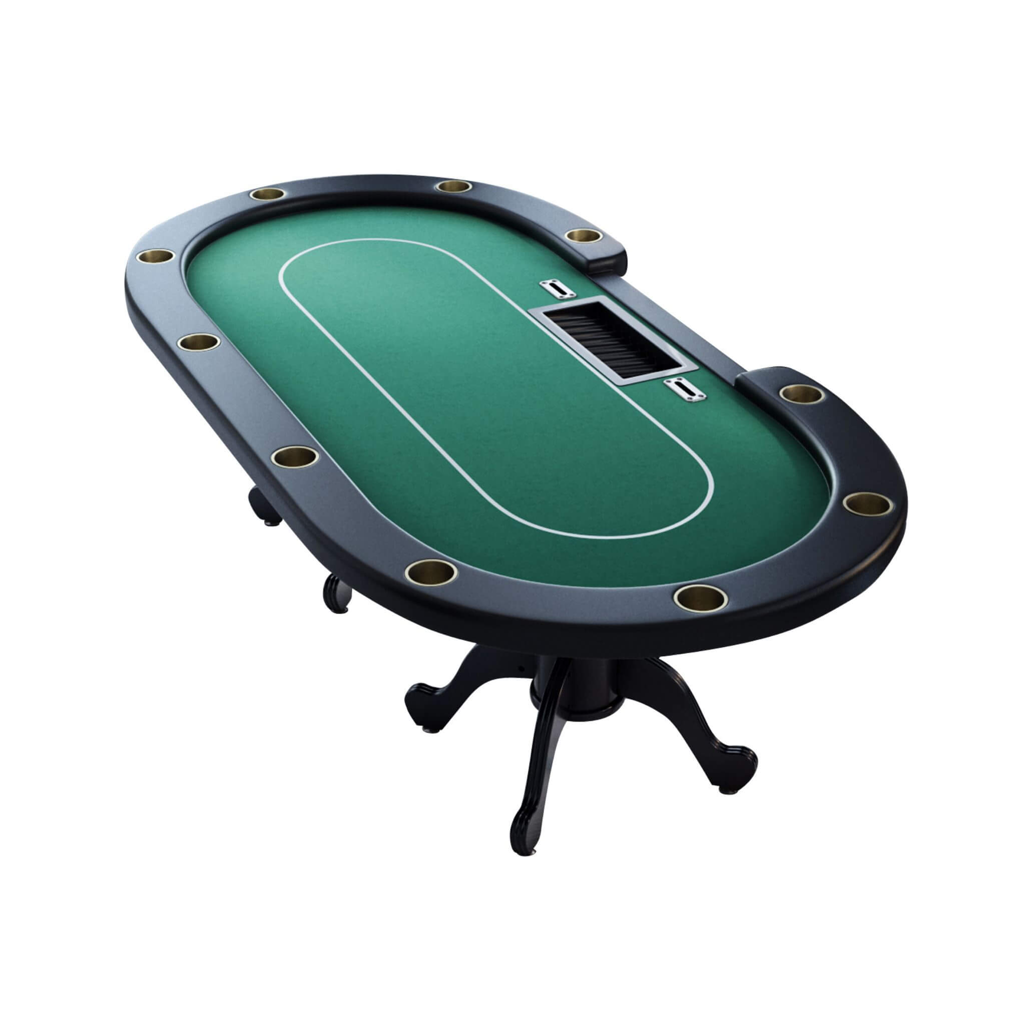 96-Inch Aura Oval Poker Table for 10 Players | Cup Holders, Chip Tray & Drop Box | SAK31045