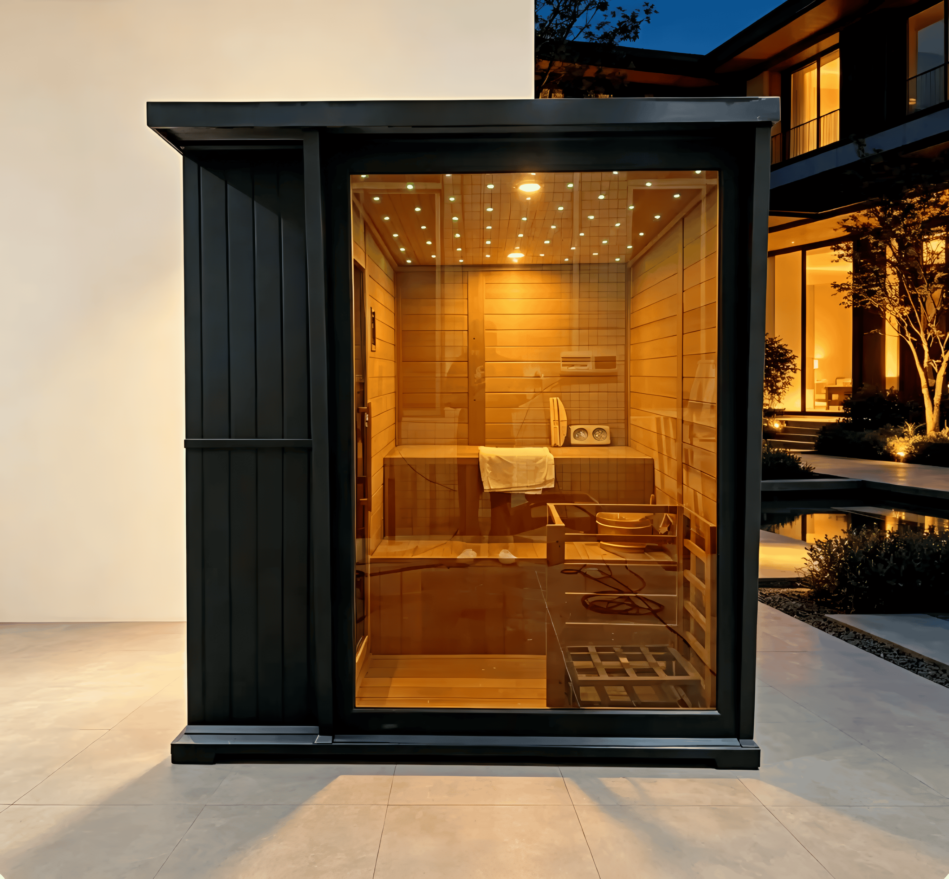 4-Person Hemlock Wood Sauna | Indoor & Outdoor Electric Sauna with 9KW Heater