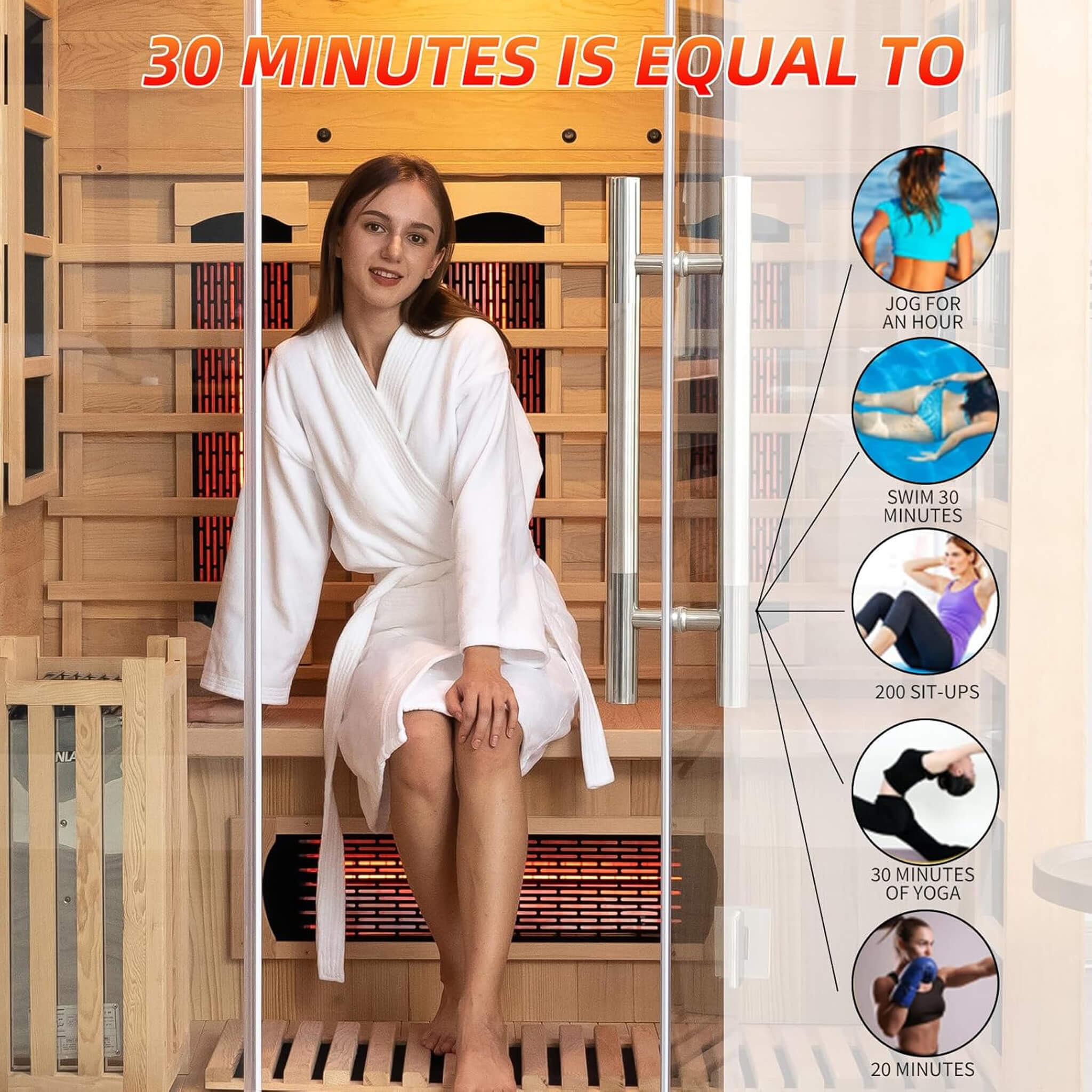 Rövia Aurora 3-Person Indoor Hybrid Sauna with Infrared & 4.5KW Steam Heater | Model SAK41592
