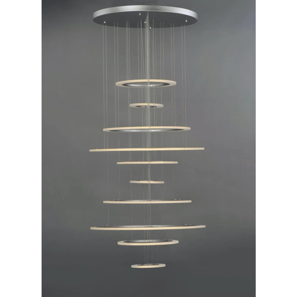 ET2 Saturn II LED 10-Light Multi-Light Pendant | Matte Silver & Matte White Glass