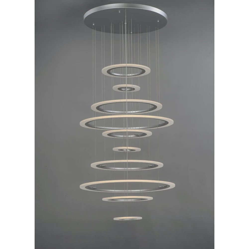 ET2 Saturn II LED 10-Light Multi-Light Pendant | Matte Silver & Matte White Glass