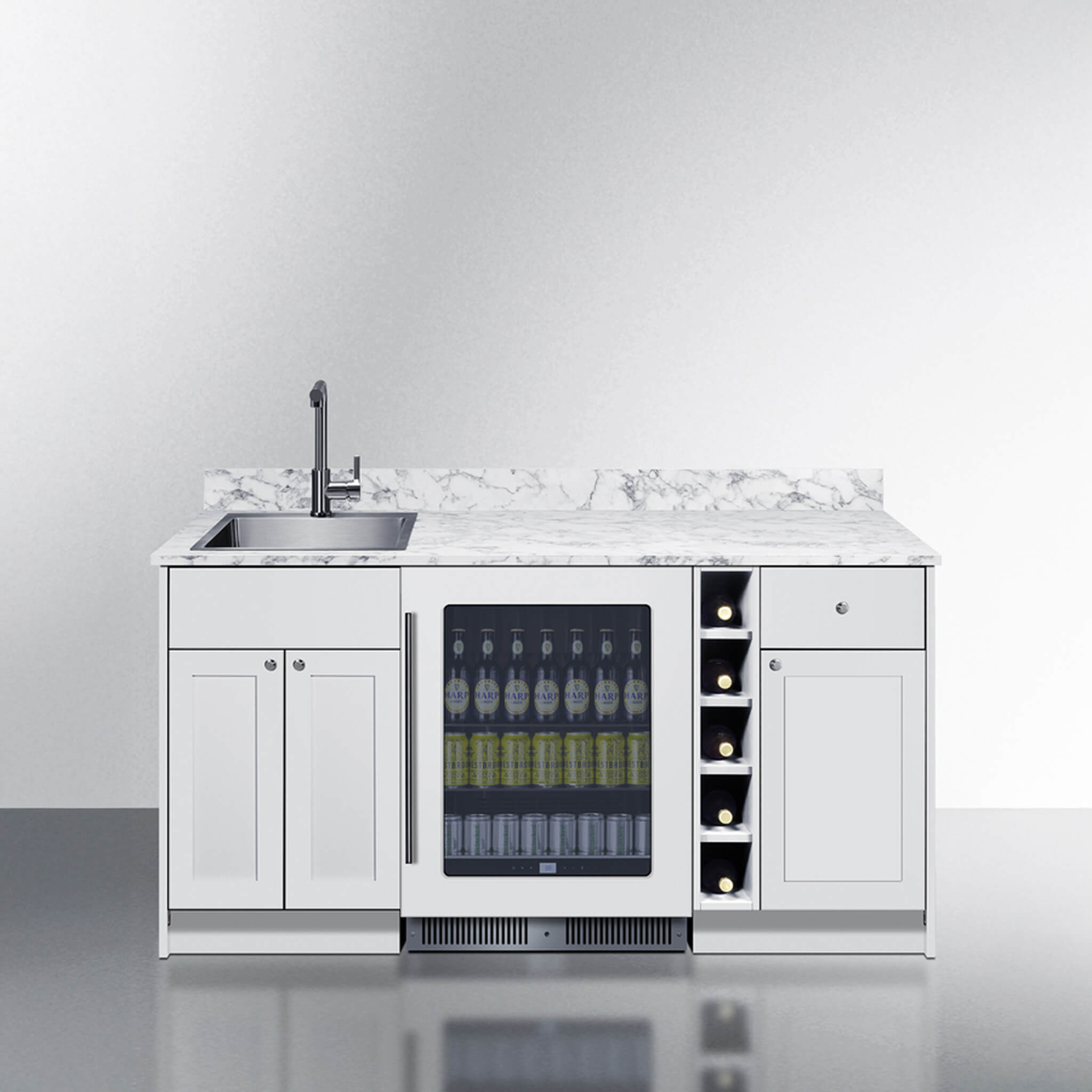 Summit Oasis Wet Bar Kitchenette | Beverage Center, Countertop & Assembled Cabinetry | 68.5" | OASISWH35