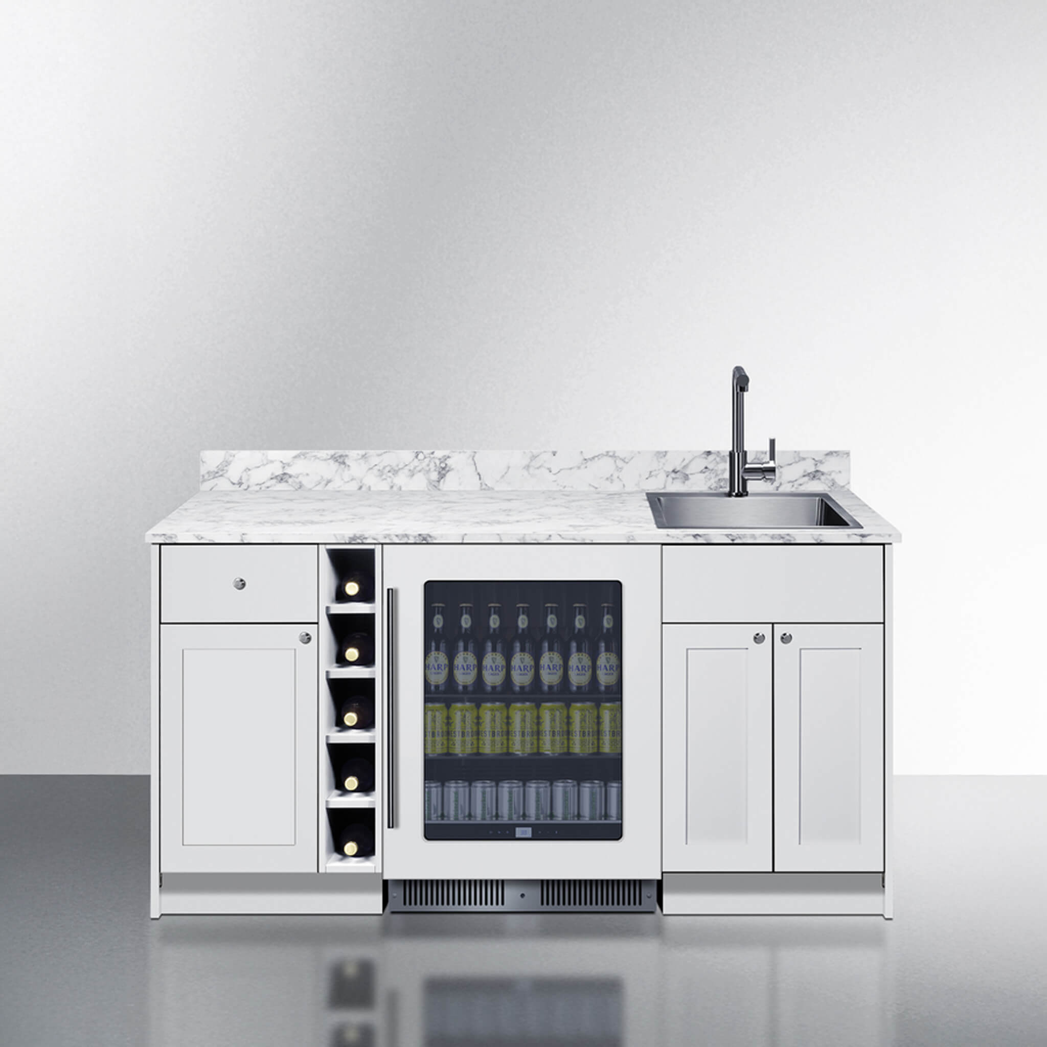 Summit Oasis Wet Bar Kitchenette | Beverage Center, Countertop & Assembled Cabinetry | 68.5" | OASISWH35