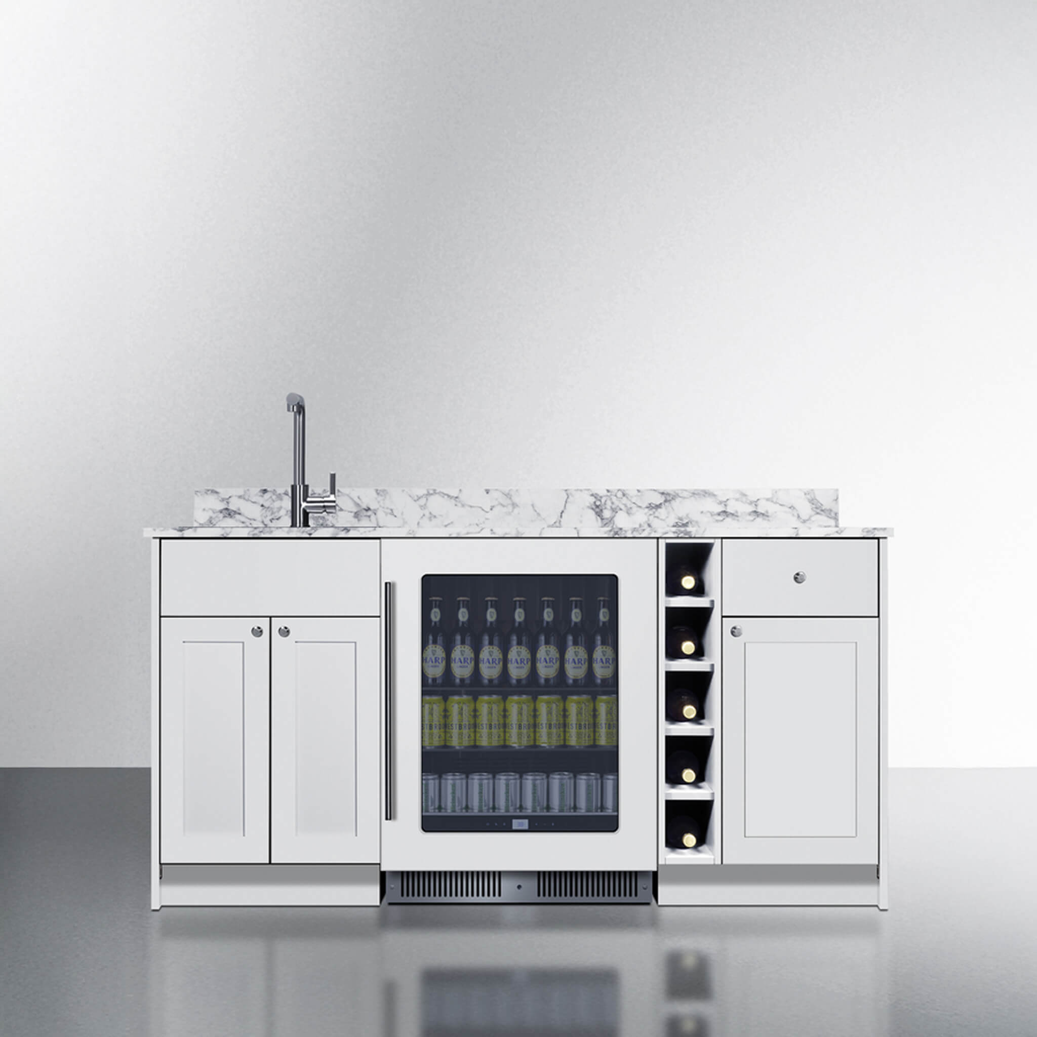 Summit Oasis Wet Bar Kitchenette | Beverage Center, Countertop & Assembled Cabinetry | 68.5" | OASISWH35